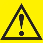 Знак безопасности 150х150мм Внимание. Опасность.