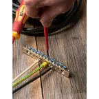 Шина нулевая 8х12мм 125А 12 отверстий крепеж по краям латунь PROxima