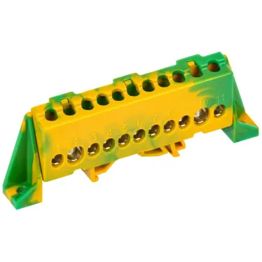 TEKFOR Шина PE земля в комбинированном DIN-изоляторе Стойка 8х12-11-ЖЗ IEK