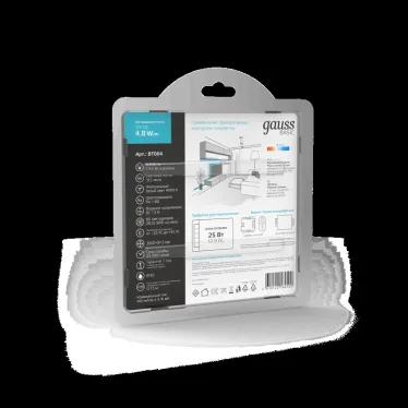 Лента светодиодная LED 2835/60-SMD 4.8 Вт/м 312 лм/м 4000К DC 12В IP20 8мм (блистер 3м) Basic Gauss