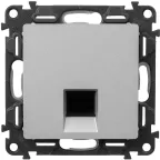 Valena LIFE Розетка информационная RJ45 категория 5е UTP с лицевой панелью алюминий