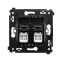 Avanti Розетка RJ-45 в стену, 5e двойная,Черный квадрат