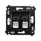 Avanti Розетка RJ-45 в стену, 5e двойная,Черный квадрат
