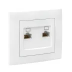 Валенсия розетка компьютерная RJ-45 2-местная белая