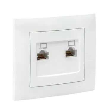 Валенсия розетка компьютерная RJ-45 2-местная белая