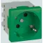 Connect Розетка с заземлением 16А 250В 45х45мм безвинтовые клеммы SC зелёный