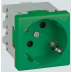 Connect Розетка с заземлением 16А 250В 45х45мм безвинтовые клеммы SC зелёный