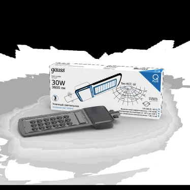 Светильник уличный консольный ДКУ 30 Вт 3600 лм 5000К AC 220В IP65 370х145х45мм широкая КСС Ш Qplus Gauss