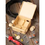 Коробка распаячная КМР-030-014 с крышкой (103х103х55), 8 мембранных вводов светлое дерево IP54 PROxima