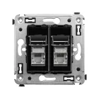 Avanti Розетка RJ-45 в стену, кат.6 двойная экранированная, ''Черный квадрат''