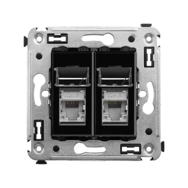 Avanti Розетка RJ-45 в стену, кат.6 двойная экранированная, ''Черный квадрат''