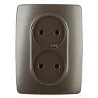 Розетка 2X2P, 16A-250В, Эра12, бронза, 12-2107-13