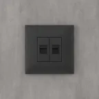 Avanti Компьютерная розетка RJ-45 без шторки в стену кат.5е двойная Черный матовый