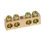 Шина NO-122-12 PEN земля-ноль 6х9мм 4/1 латунная с креплениями по центру