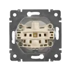 VALENA Розетка с заземлением со шторками в рамку алюминий