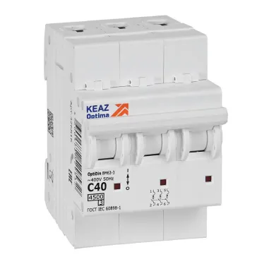 Выключатель автоматический трехполюсный 40А C 4,5кА AC OptiDin BM63-3C40-4,5-УХЛ3