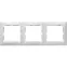 VALENA Рамка 3 поста горизонтальная белый/кристалл