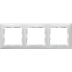 VALENA Рамка 3 поста горизонтальная белый/кристалл