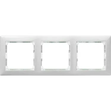 VALENA Рамка 3 поста горизонтальная белый/кристалл