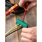 Шина 0 PE (6х9мм) 8 отверстий латунь зеленый изолированный корпус на DIN-рейку PROxima