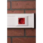 Розетка 45х45 (2 модуля), с заземлением, красная, прямая