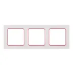 Стокгольм Рамка 3-местная белая с линией цвета красный