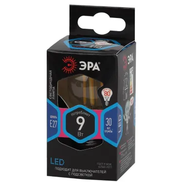 Лампа светодиодная декоративная LED 9 Вт 1170Лм 4000К шар, филамент нейтральный E27 230В F-LED P45-9w-840-E27