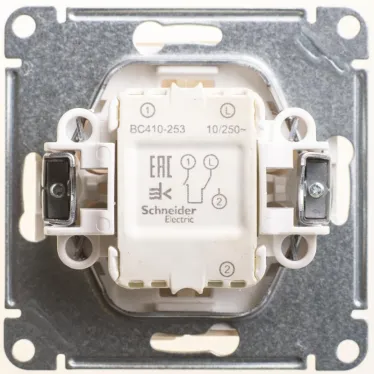 W59 Выключатель двухклавишный, с механич. блокировкой для жалюзи,механизм,слоновая кость