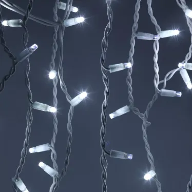 Светодиодная новогодняя гирлянда ERAPS-BK1 бахрома 0,7x2 м холодный белый свет 100 LED