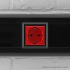 Avanti Розетка ''Красный квадрат'', 2P+E, с защитными шторками, 2 модульная