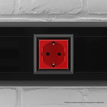 Avanti Розетка ''Красный квадрат'', 2P+E, с защитными шторками, 2 модульная