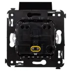 Avanti Розетка с крышкой в стену, 2P+E, ''Черный квадрат''