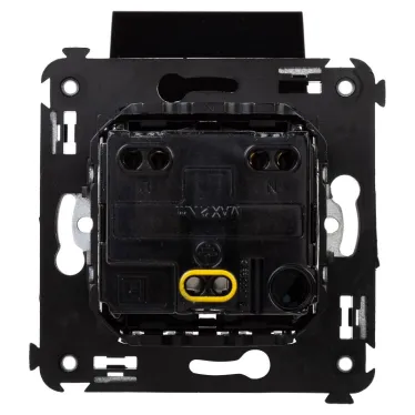 Avanti Розетка с крышкой в стену, 2P+E, ''Черный квадрат''