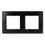 Рамка для розеток и выключателей Серия 12 12-5102-06 на 2 поста, Сатин, чёрный