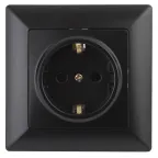 Розетка Intro Solo 4-202-05 с заземлением 2P+E Schuko, 16А-250В, IP20, СУ, антрацит