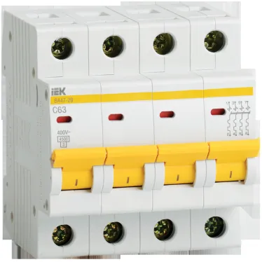 Выключатель автоматический четырехполюсный 16А С ВА47-29 4.5кА