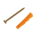 Шуруп универсальный 4.0х50 потайная головка желтопассивированный + дюбель 6х37 (16шт)