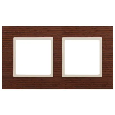 Рамка на 2 поста, дерево, Эра Elegance, дуб+сл.кость, 14-5302-09