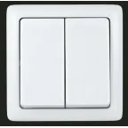 ХИТ Выключатель двухклавишный наружный 250В 6А белый