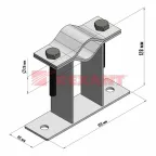Кронштейн для мачт плоский 100 мм П-образный,