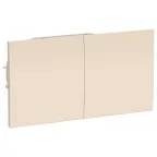 Розетка ATLASDESIGN двойная с заземлением со шторками сдвижная крышка 16А в сборе бежевый