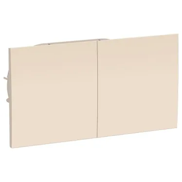 Розетка ATLASDESIGN двойная с заземлением со шторками сдвижная крышка 16А в сборе бежевый