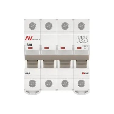 Выключатель автоматический AV-6 4P 40A (B) 6kA AVERES