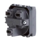 BRAVA Розетка без заземления со шторками черная, 2 мод.