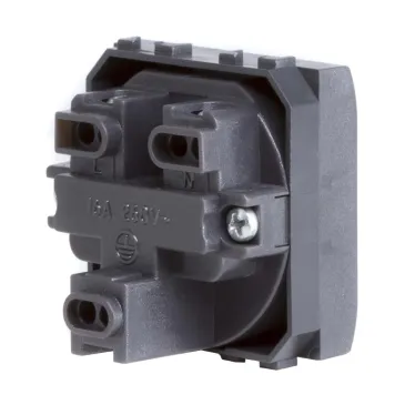 BRAVA Розетка без заземления со шторками черная, 2 мод.