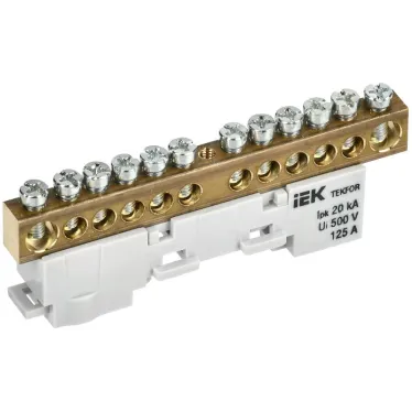 TEKFOR Шина N ноль неизолированная на универсальном держателе 8х12-12-С IEK