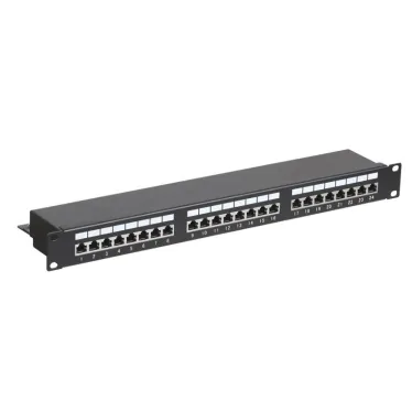 Патч-панель 19дюймов 1U 24 порта STP RJ-45 CAT 5e