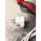 Вилка угловая усиленная с заземлением белая 16А 250В Proxima