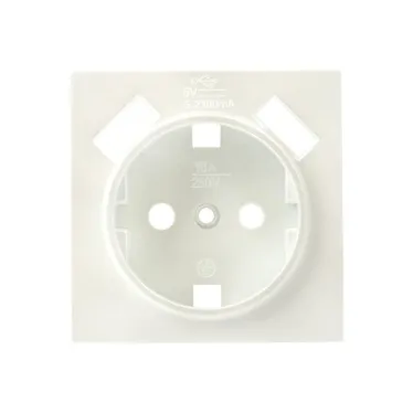 Валенсия лицевая панель розетки 1-местной с/з 16А жемчуг с защ. штор. с 2 USB 2,1А