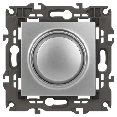 Светорегулятор поворотно-нажимной, 400ВА 230В, Эра Elegance, алюминий,14-4101-03